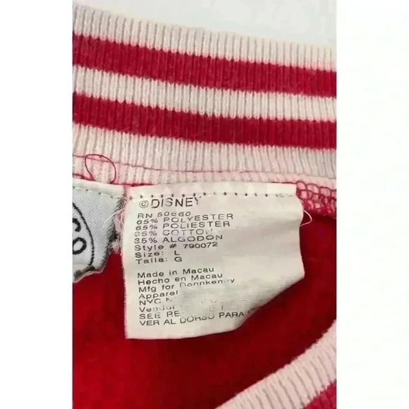 Vintage 90s Mickey & Co Red Sweatshirt Men's Size L Long Sleeve Casual - Picture 5 of 6